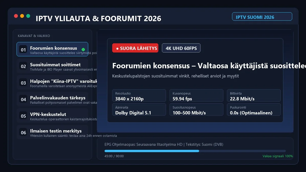 IPTV Ylilauta ja Keskustelut 2026 – Foorumien Vinkit, Kokemukset ja Myytit